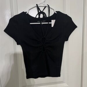 American Eagle Outfitters Black Crop Top